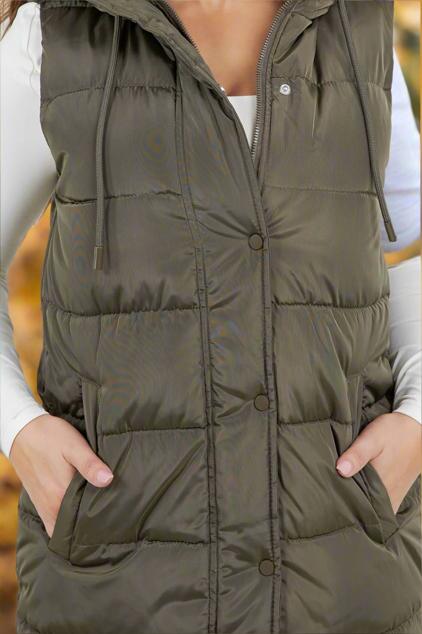 Monica Puffer Vest - Sage