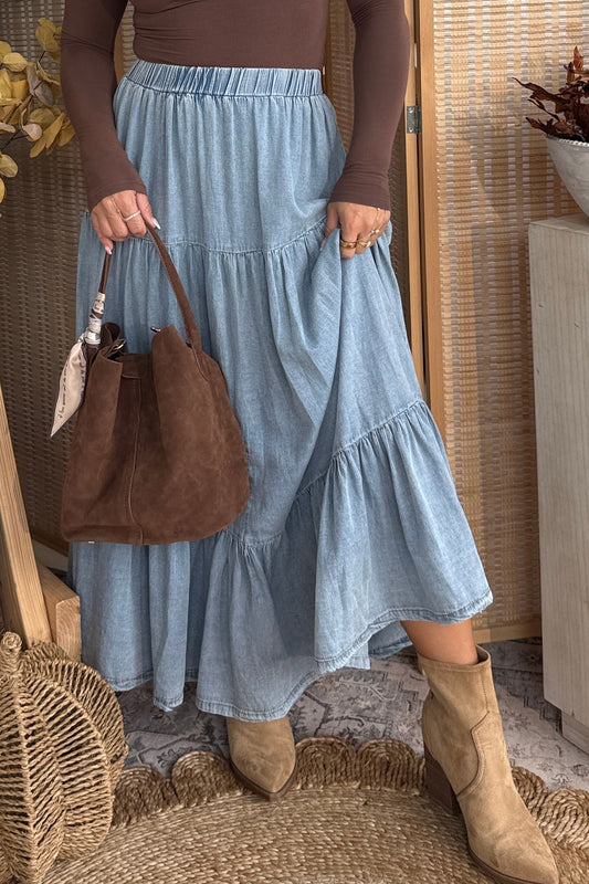 Ella May Denim Maxi Skirt