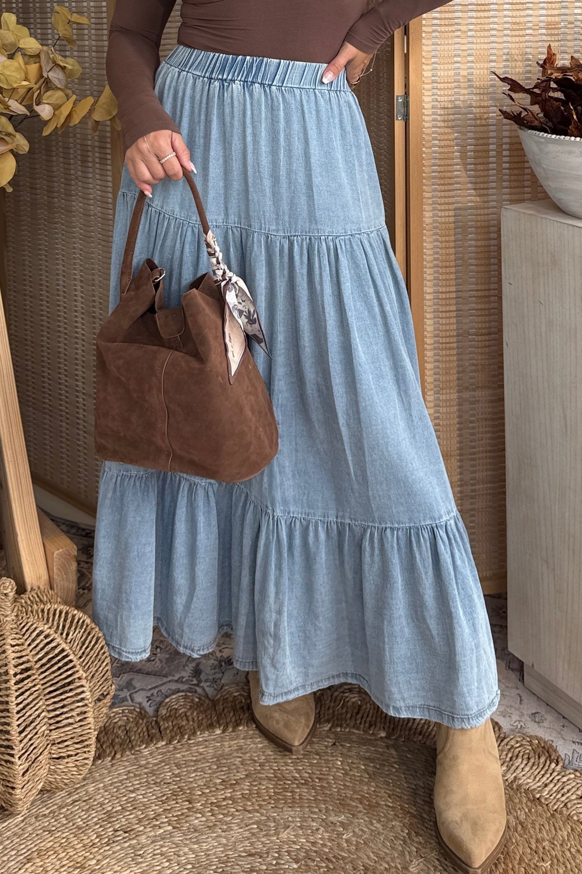 Ella May Denim Maxi Skirt
