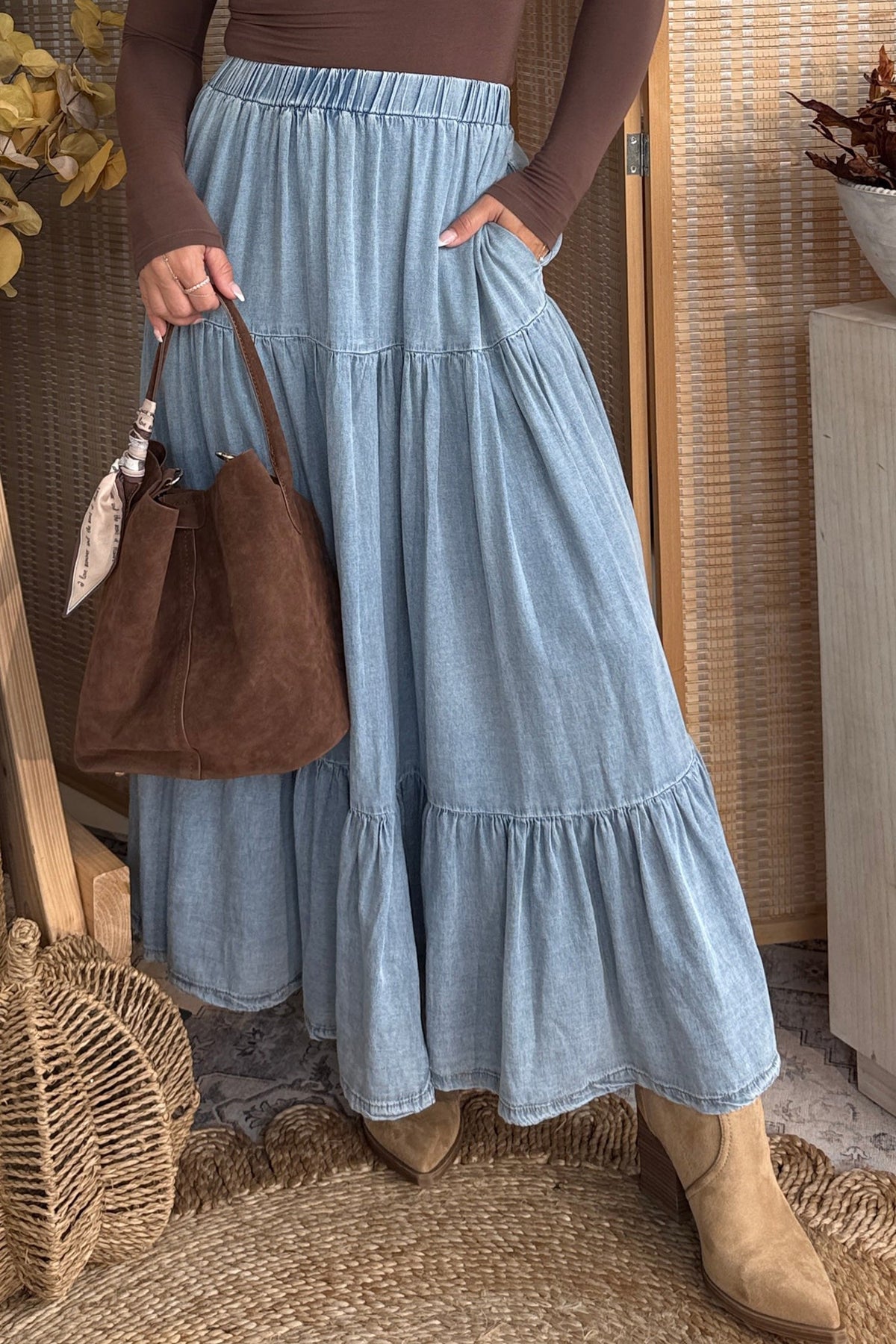 Ella May Denim Maxi Skirt