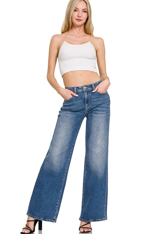 Zen High Rise Straight Leg -Medium Wash
