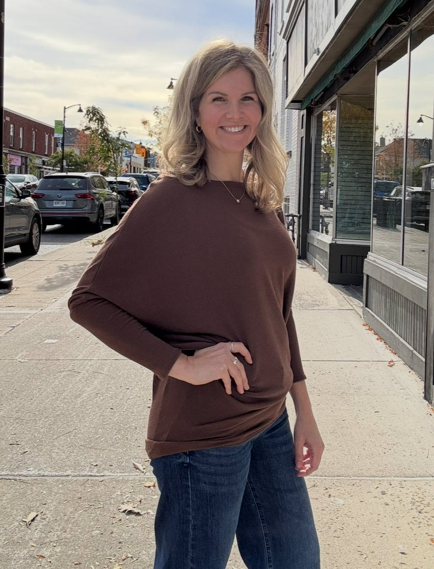 Payton Dolman Sleeve - Walnut