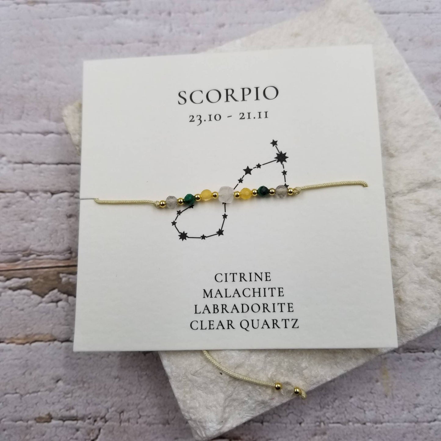 SCORPIO Constellation Natural Stone Bead Friendship Bracelet: