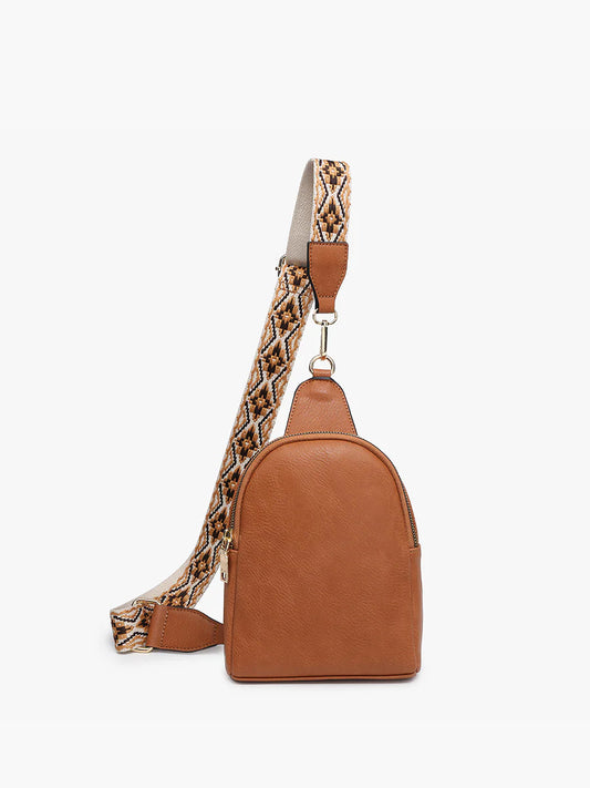 Ellen Vegan Guitar Strap Sling Bag -Brown