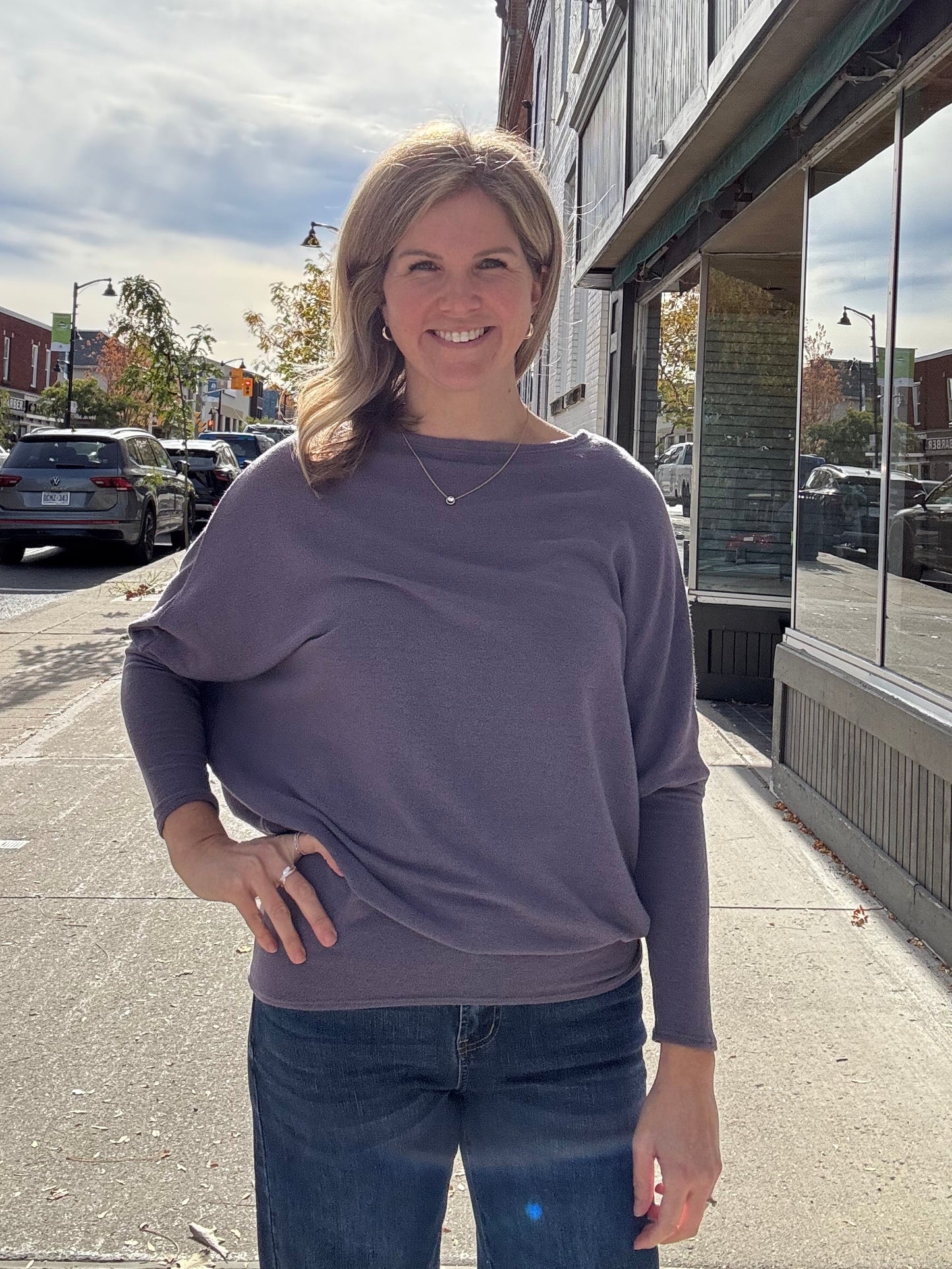 Payton Dolman Sleeve - Deep Lavender