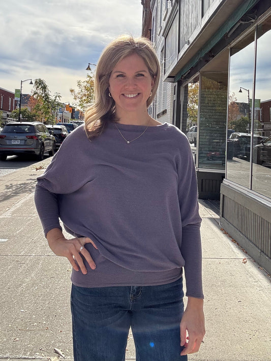 Payton Dolman Sleeve - Deep Lavender
