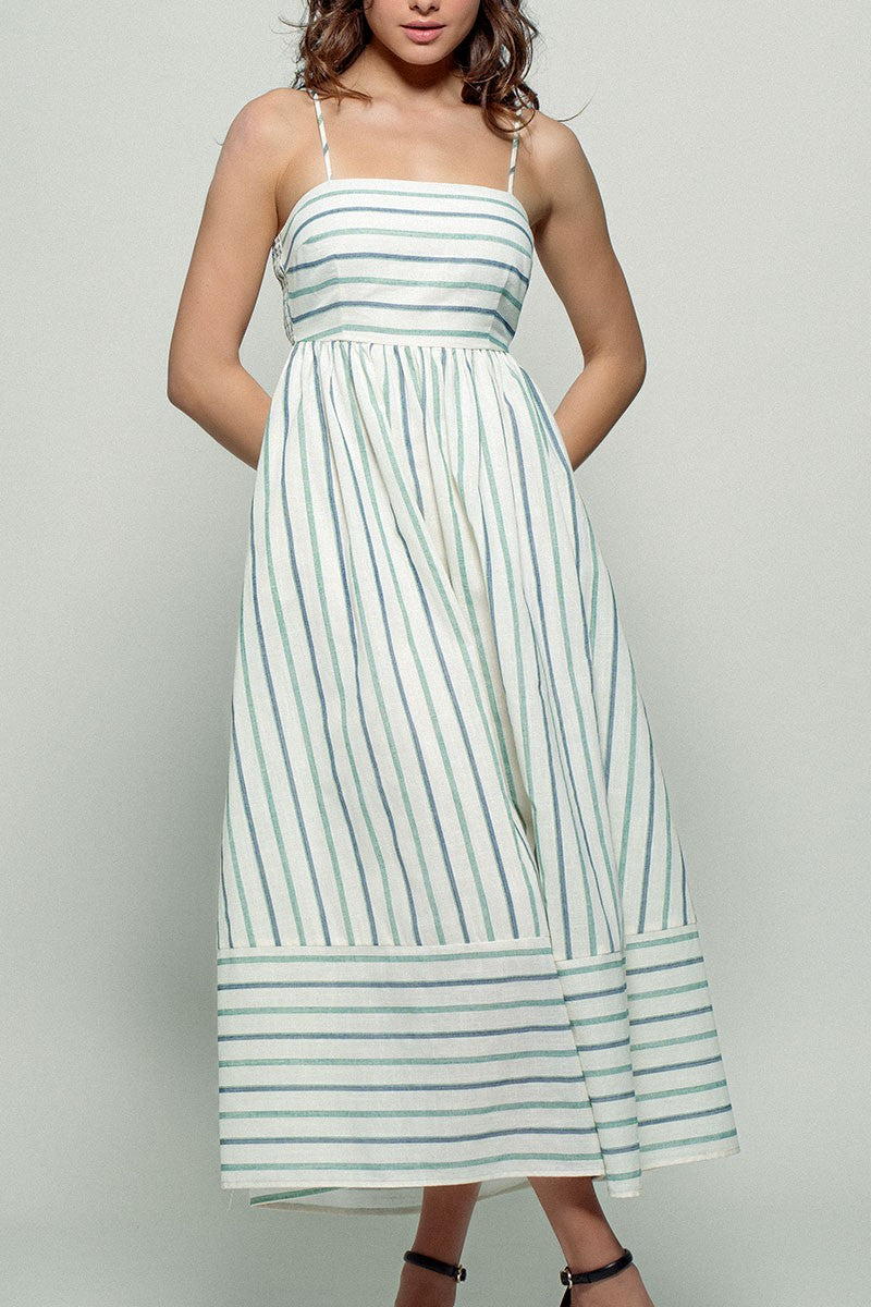 Janna - Blue / Sage Summer Dress