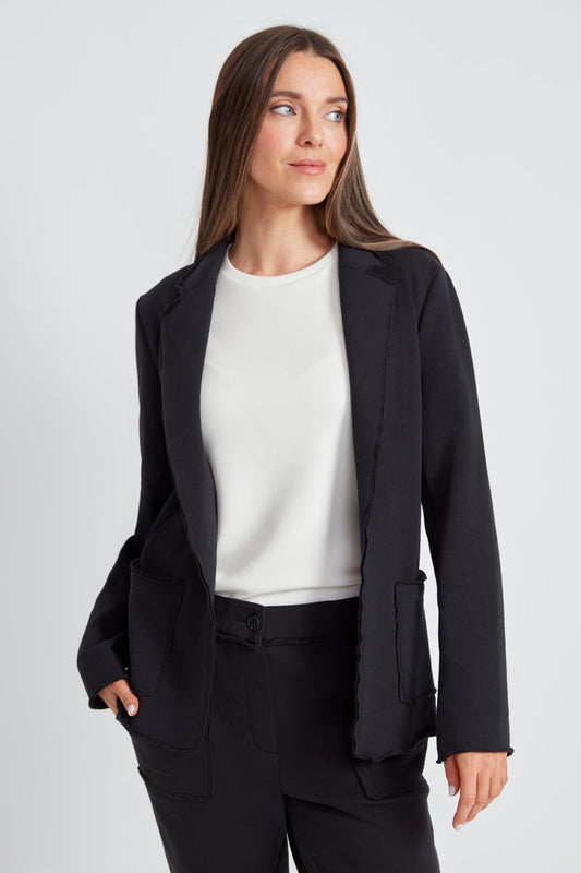 French Terry Raw Edge Blazer