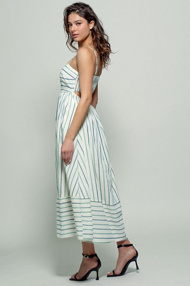 Janna - Blue / Sage Summer Dress