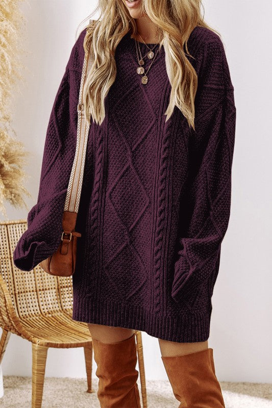 Knit Dress - Eggplant