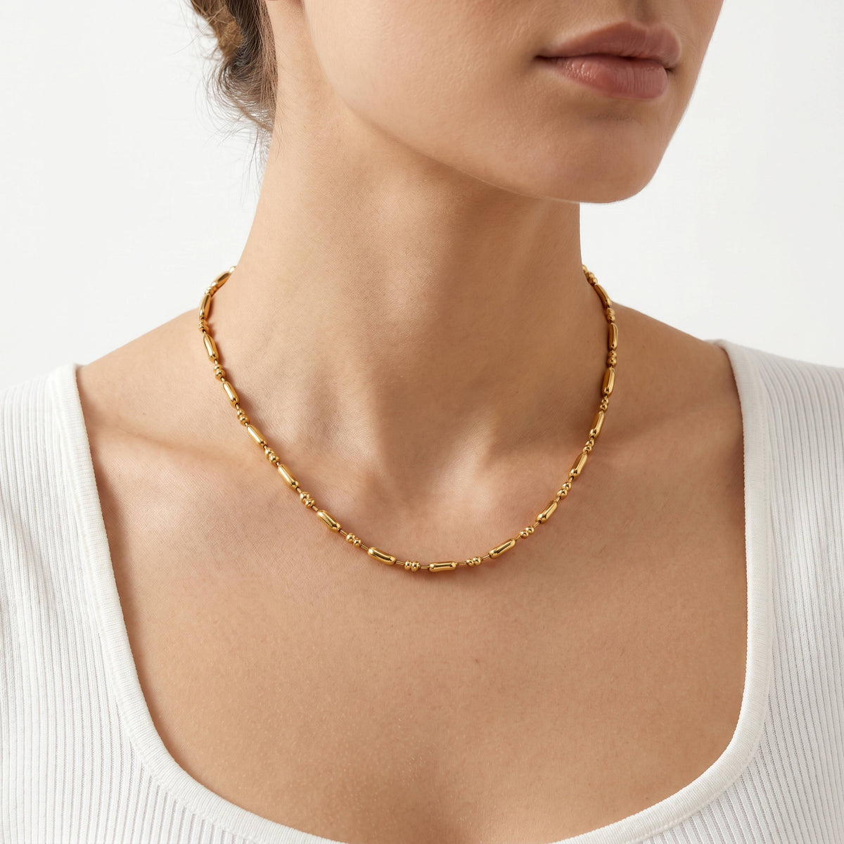 Premium Gold Plated Bead Necklace