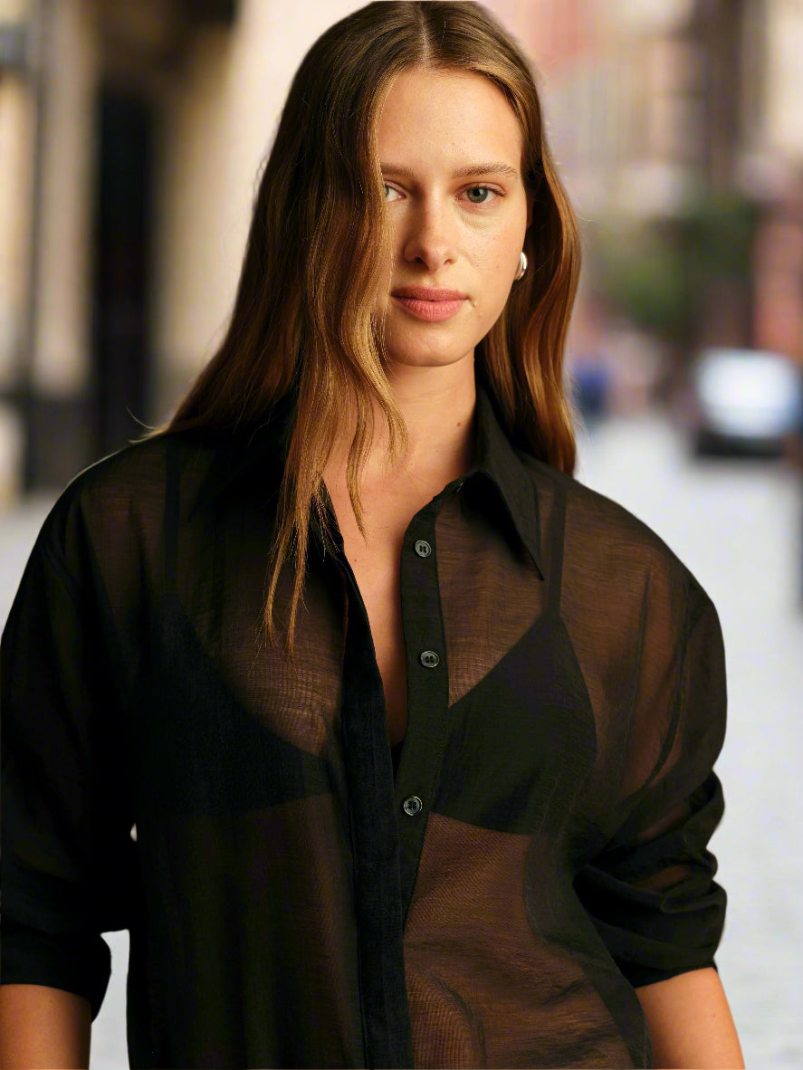 Hugh Sheer Shirt - Black