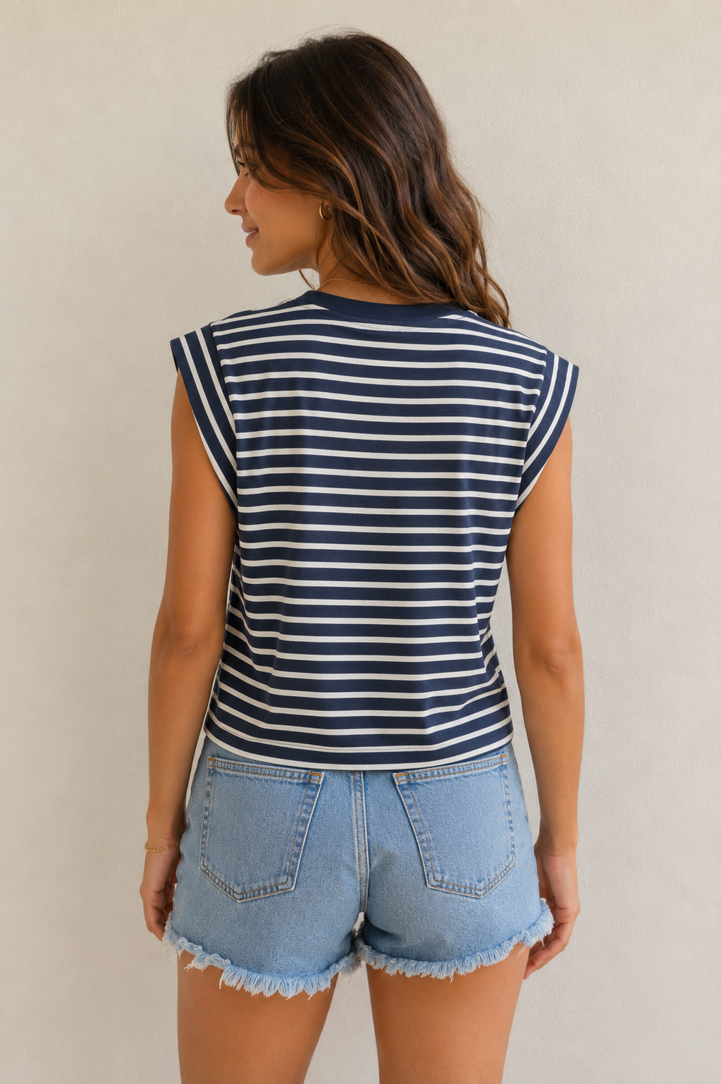 Navy and Blue Striped Shirt