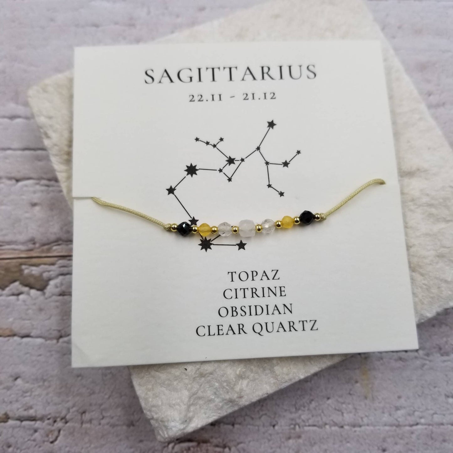 SAGITTARIUS Constellation Natural Stone Bead Friendship Bracelet: