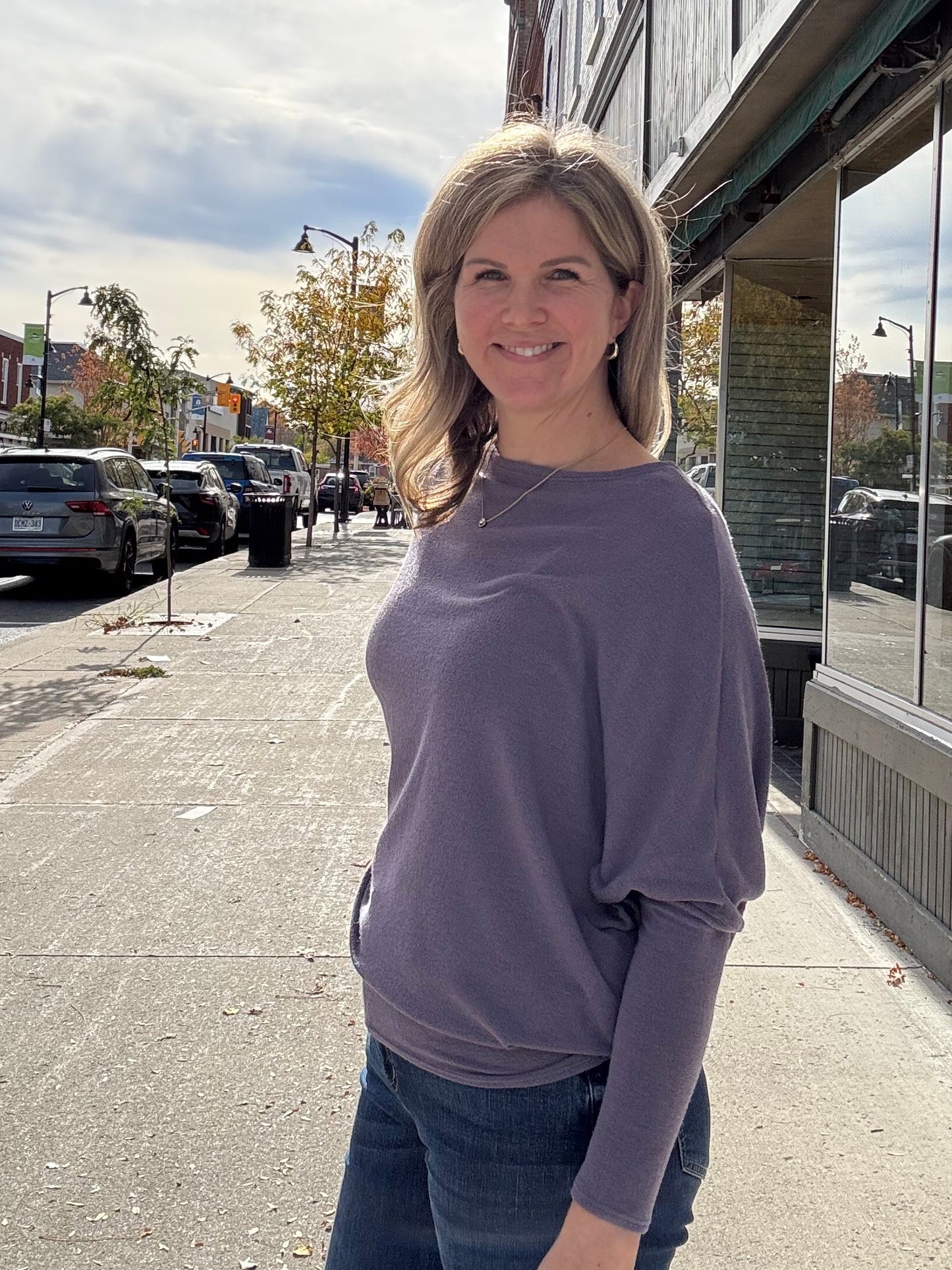 Payton Dolman Sleeve - Deep Lavender