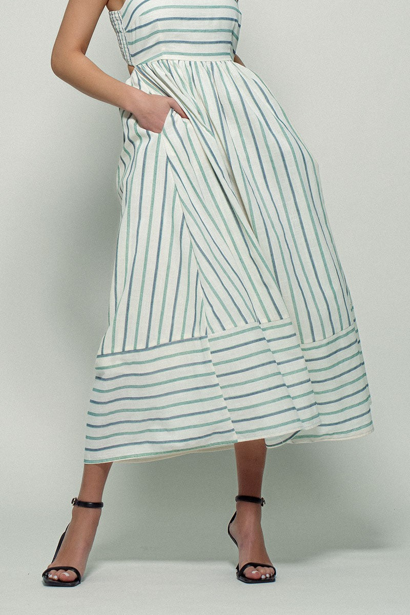 Janna - Blue / Sage Summer Dress