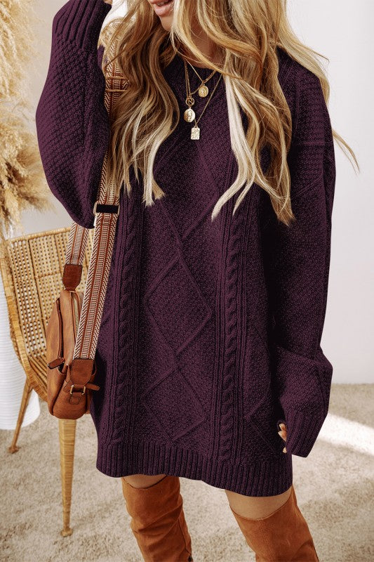 Knit Dress - Eggplant