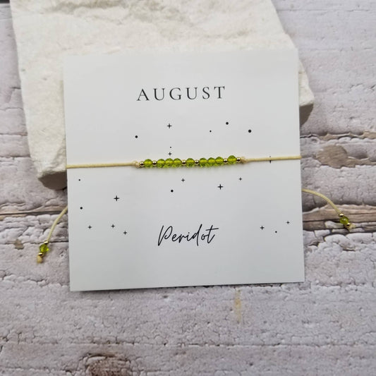 AUGUST Handmade Crystal & Copper Bead Birthday Month Bracelet