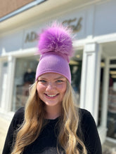 Luxury Fur Pom Hat - Ultra Lilac