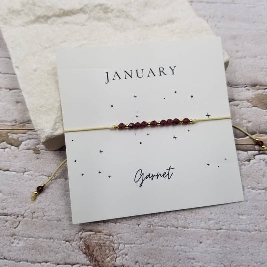 JANUARY Handmade Crystal & Copper Bead Birthday Month Bracelet