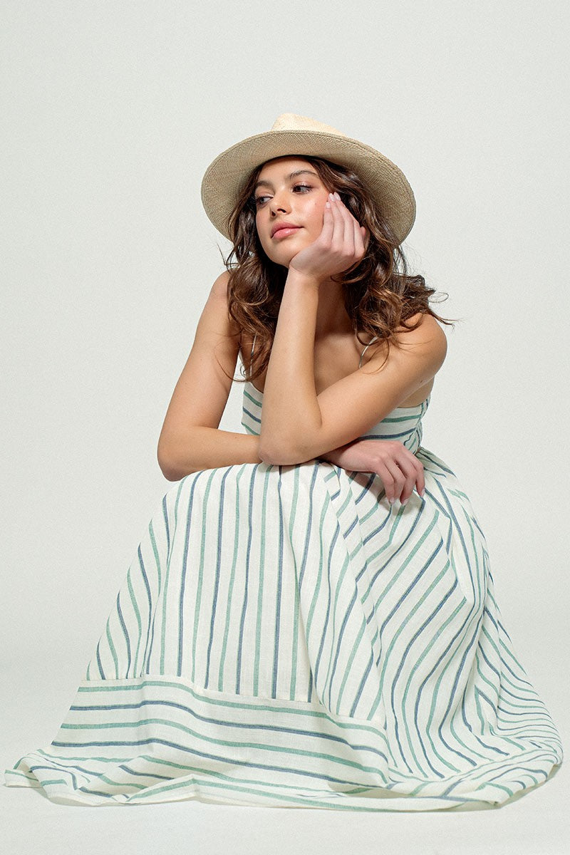 Janna - Blue / Sage Summer Dress
