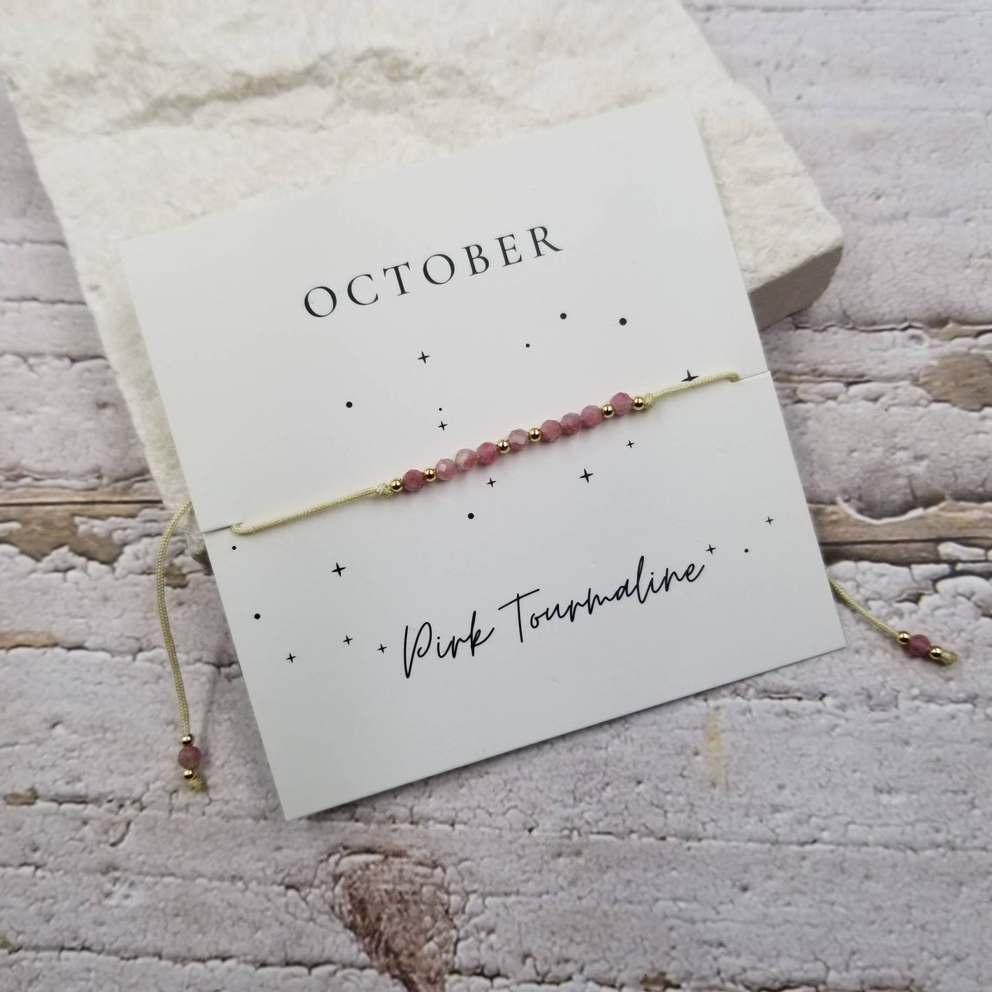 OCTOBER Handmade Crystal & Copper Bead Birthday Month Bracelet: