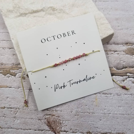 OCTOBER Handmade Crystal & Copper Bead Birthday Month Bracelet: