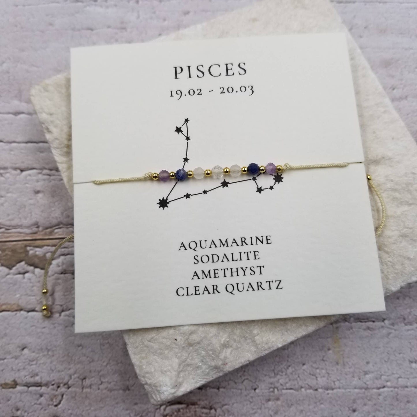PISCES Constellation Natural Stone Bead Friendship Bracelet