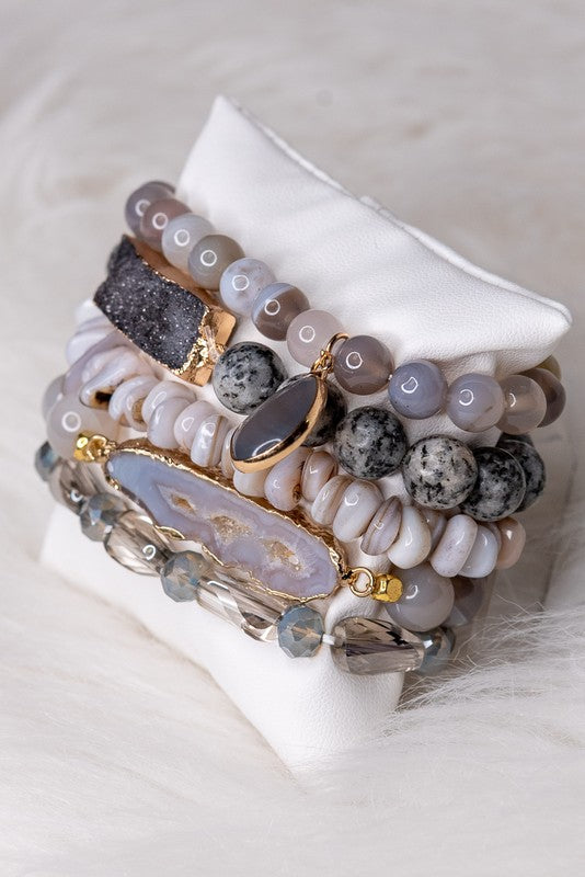 Leona Bracelet Set - Grey