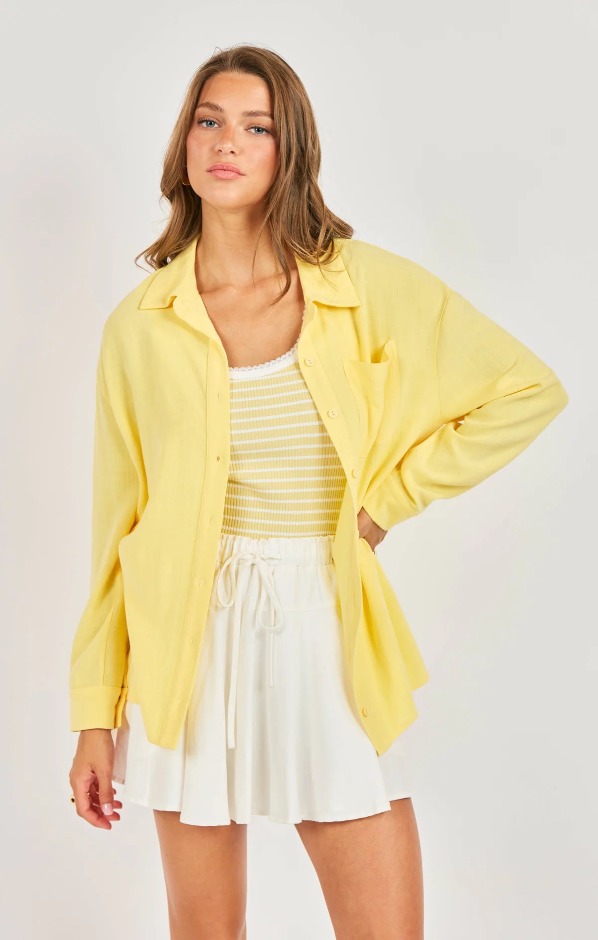 Sunshine On My Shoulder Button Up