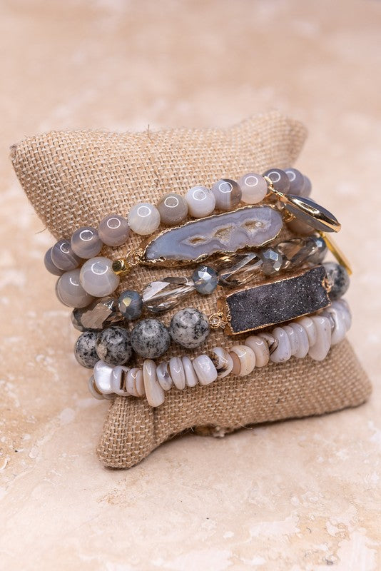 Leona Bracelet Set - Grey