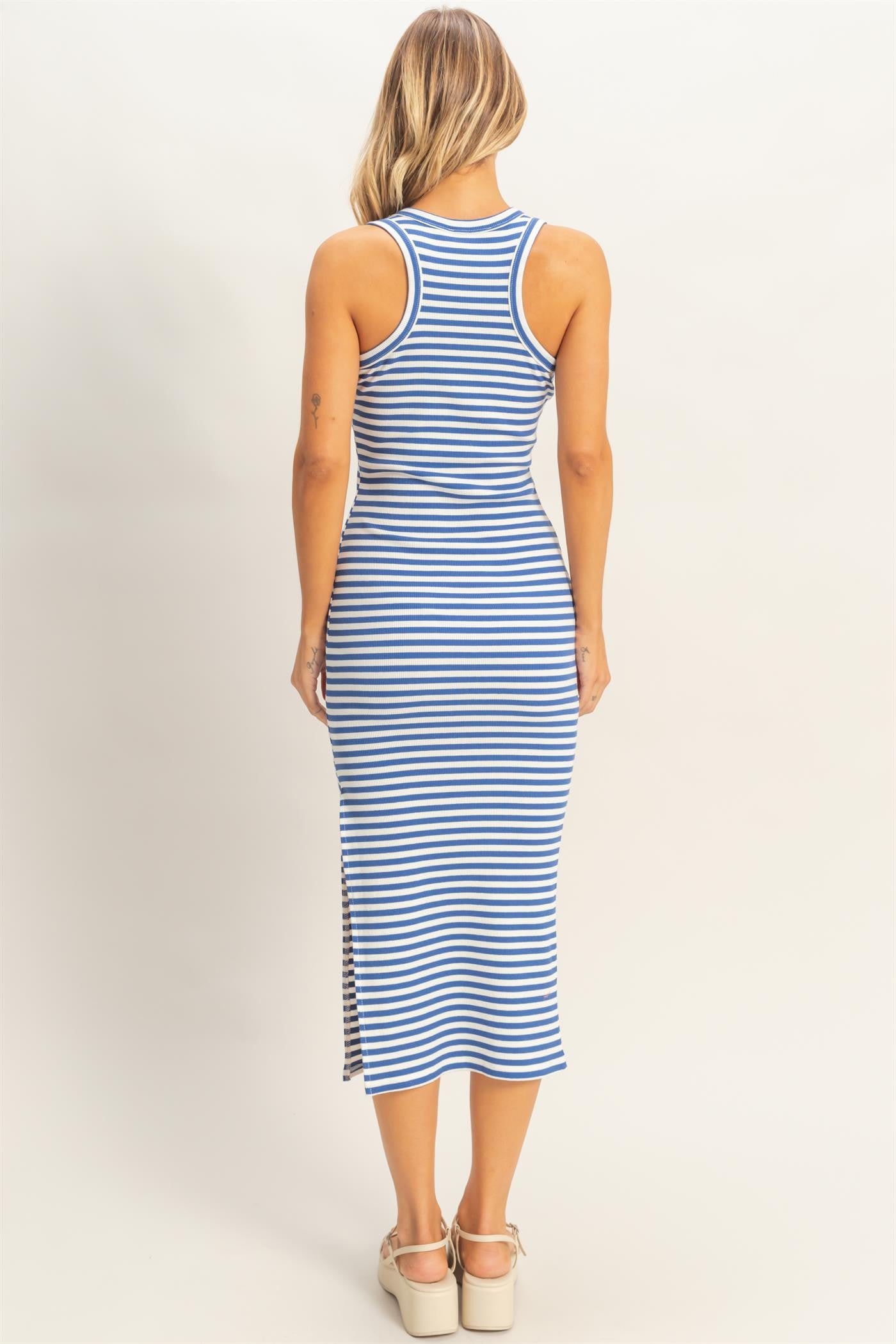 Blue Striped Midi