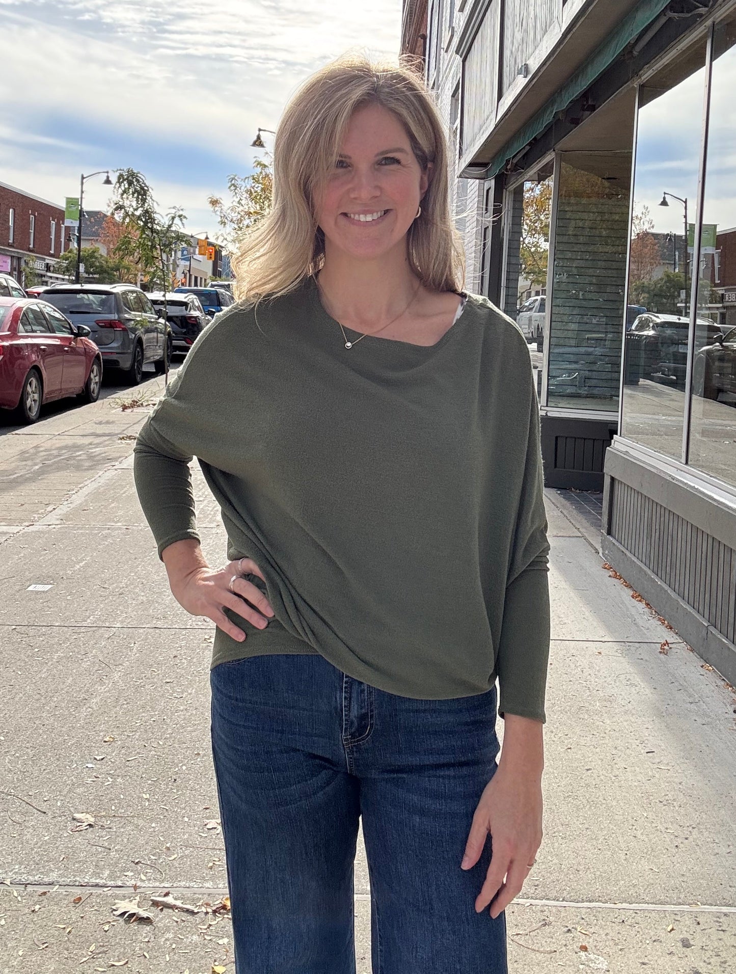 Payton Dolman Sleeve - Olive