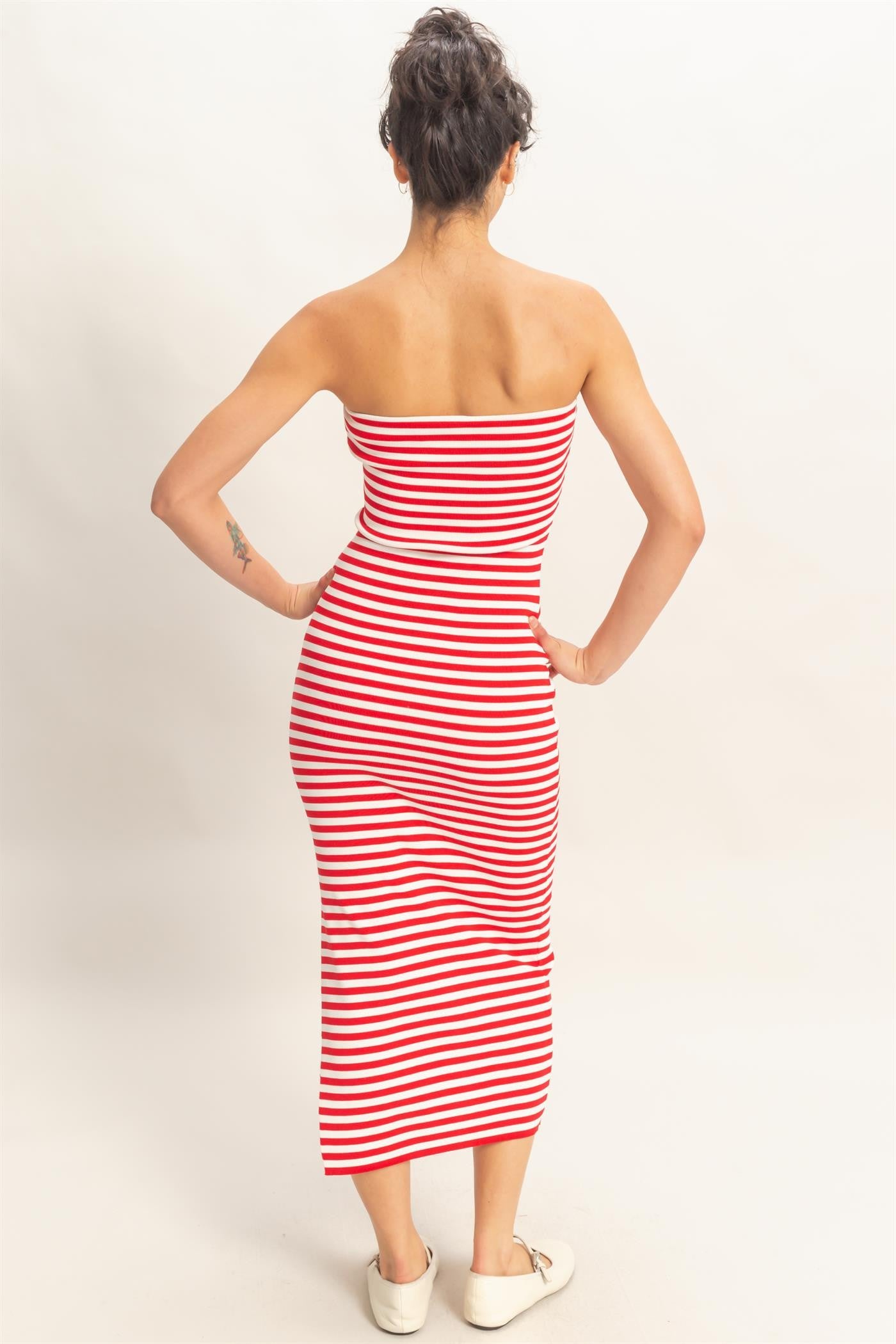 Betty Striped Body Con Midi