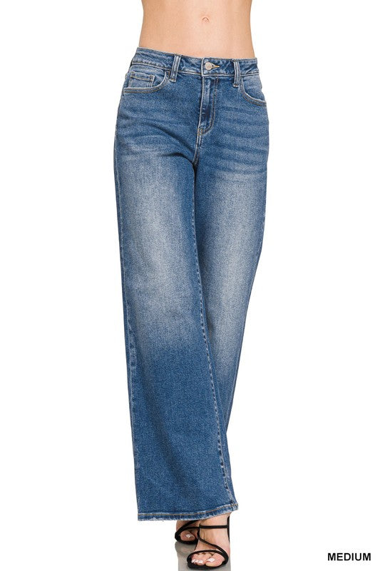 Zen High Rise Straight Leg -Medium Wash