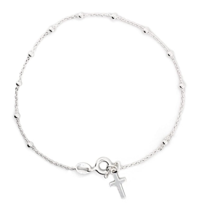 Dainty 2mm Rosary Bracelet - Sterling Silver