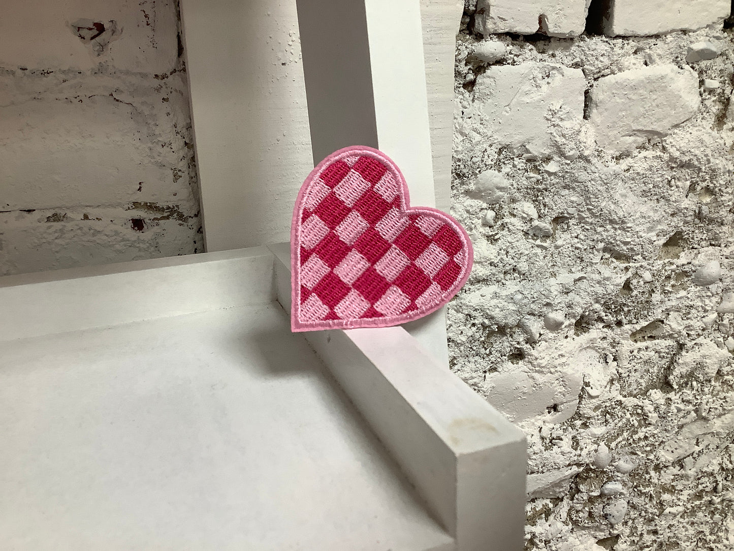 Larger Pink Checkered Heart