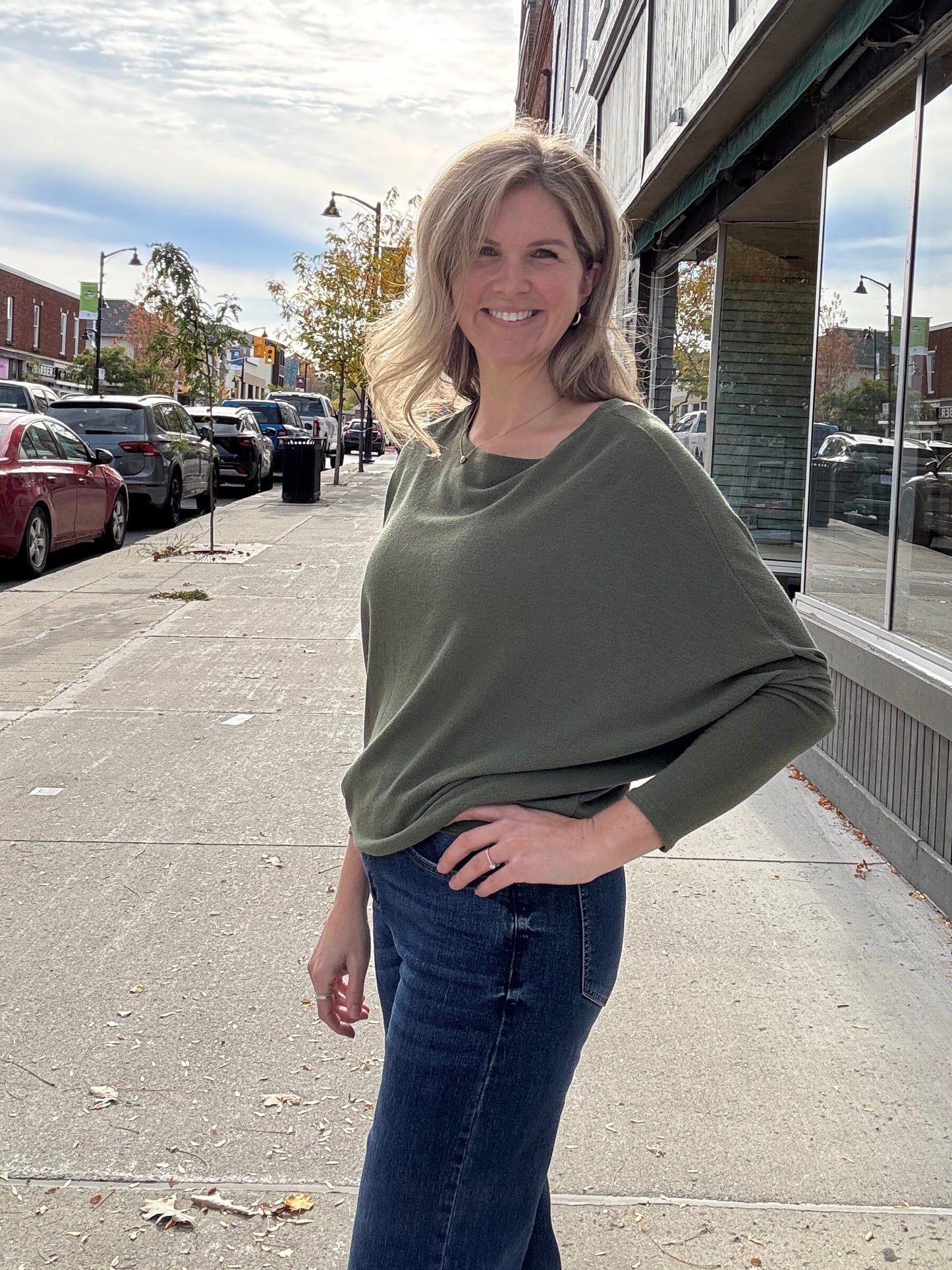 Payton Dolman Sleeve - Olive