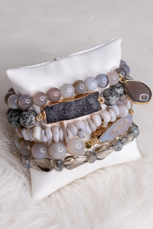 Leona Bracelet Set - Grey