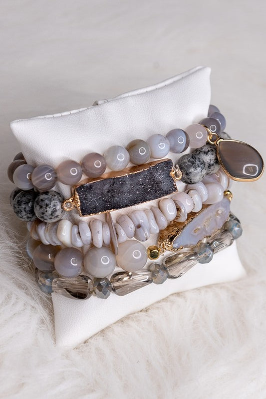 Leona Bracelet Set - Grey