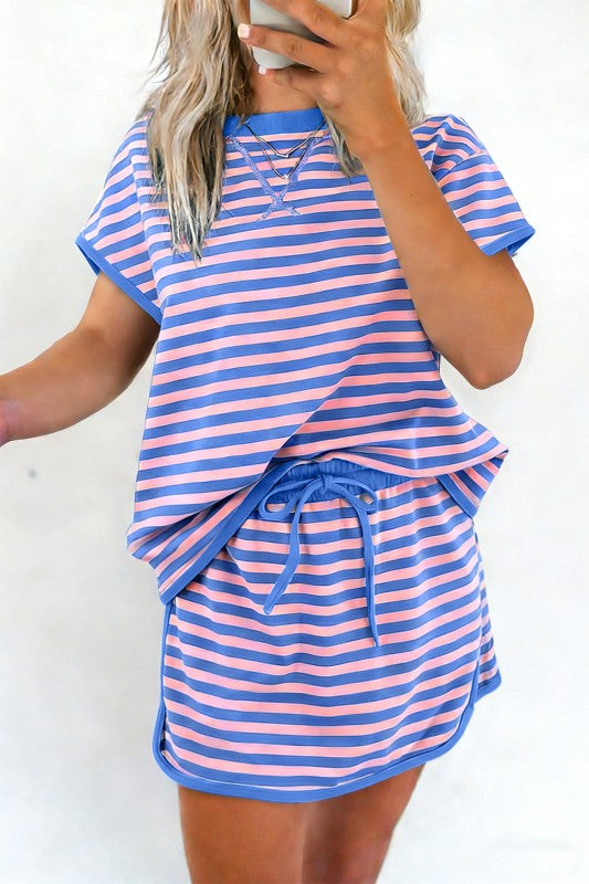 Striped Skirt/Skort Set