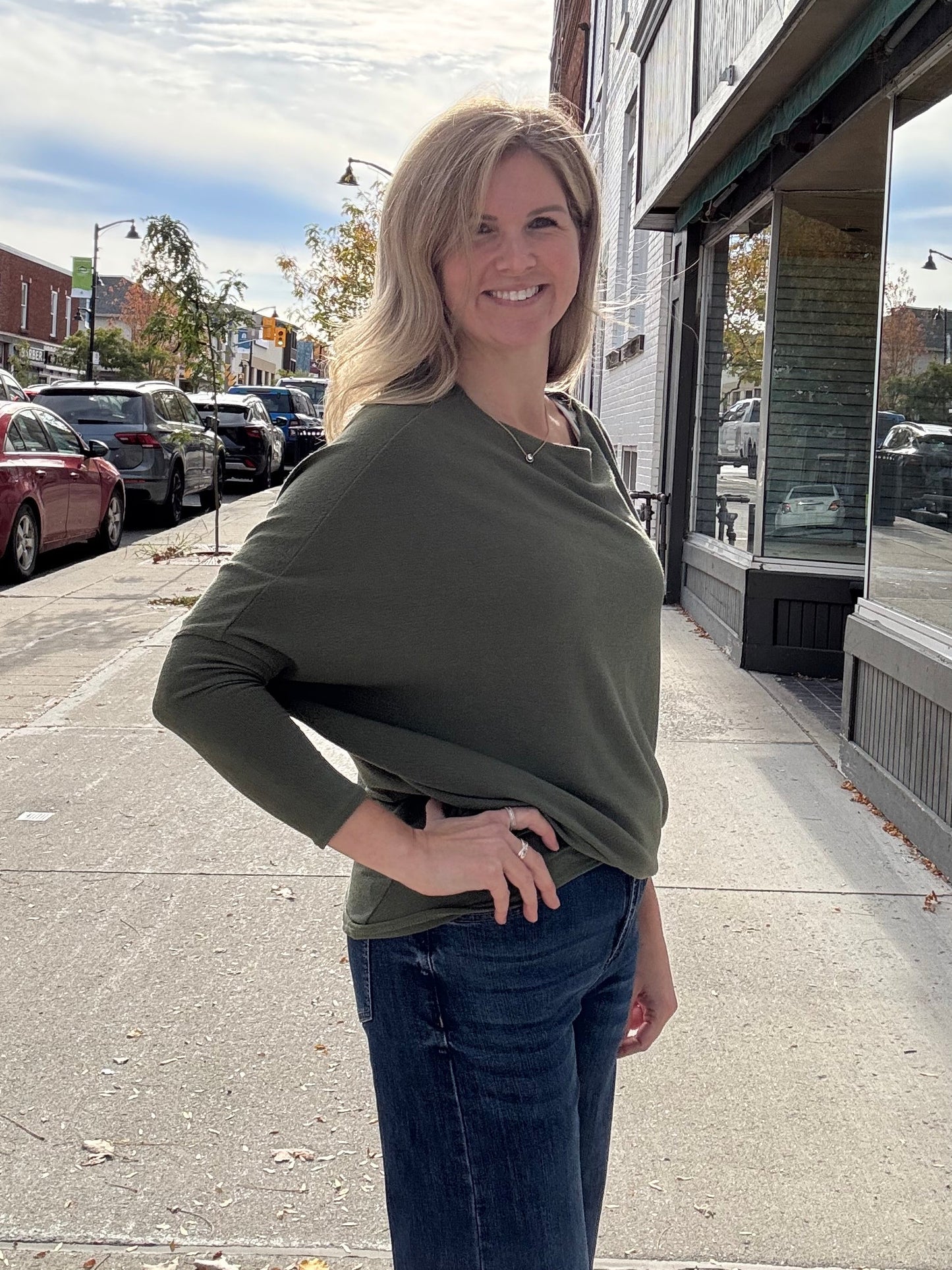 Payton Dolman Sleeve - Olive