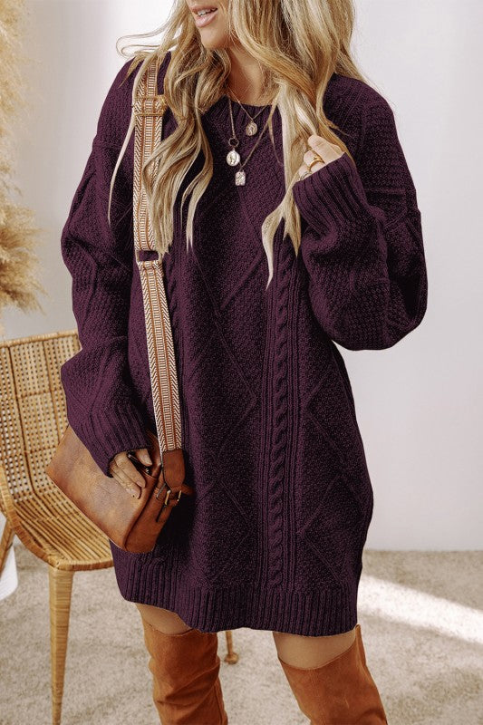 Knit Dress - Eggplant