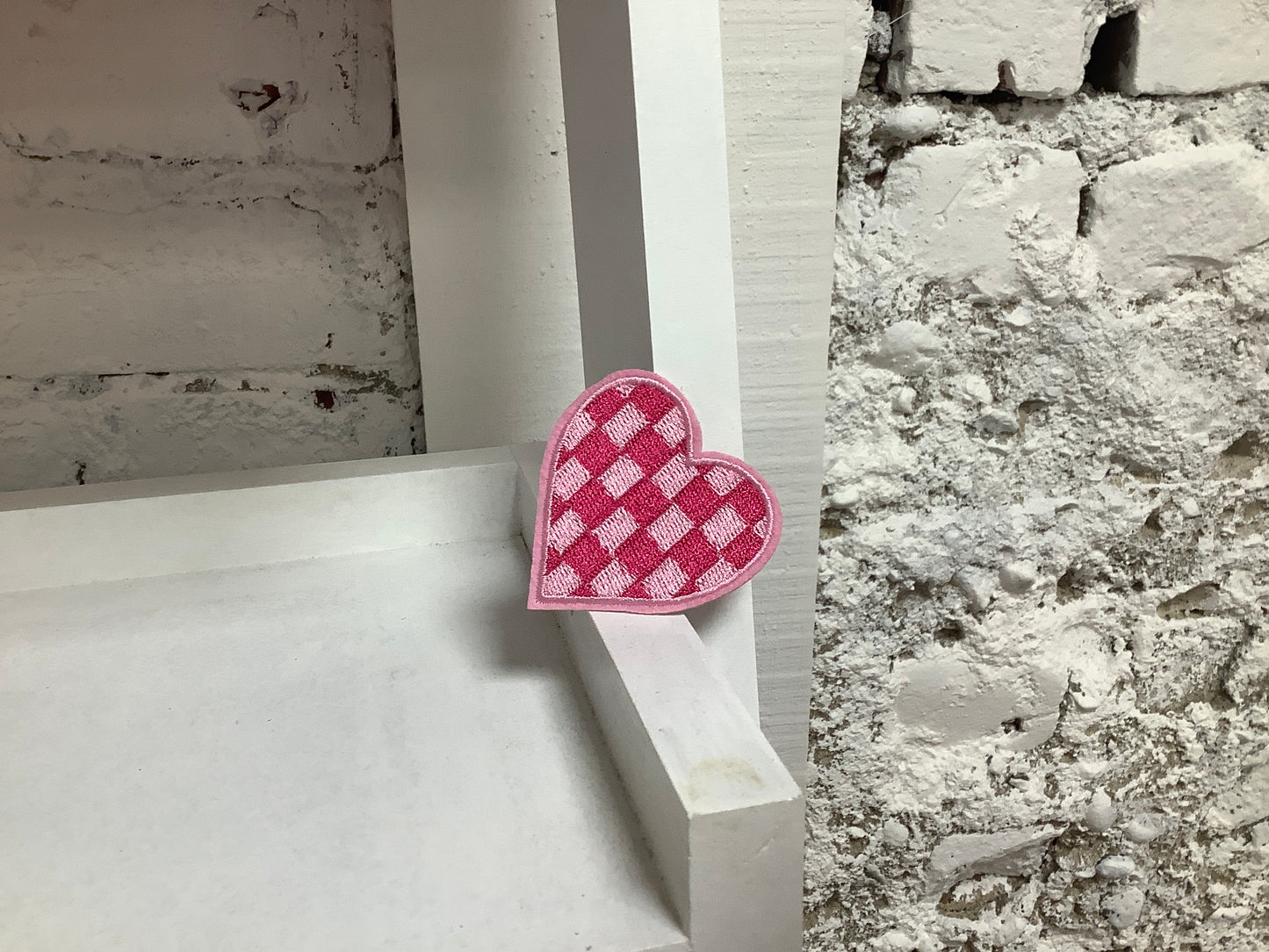 Smaller Pink Checkered Heart