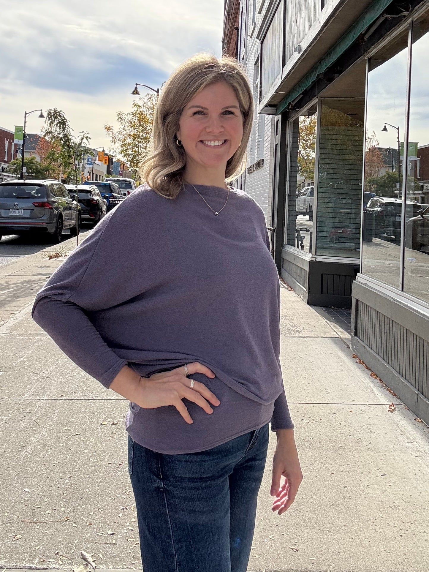 Payton Dolman Sleeve - Deep Lavender