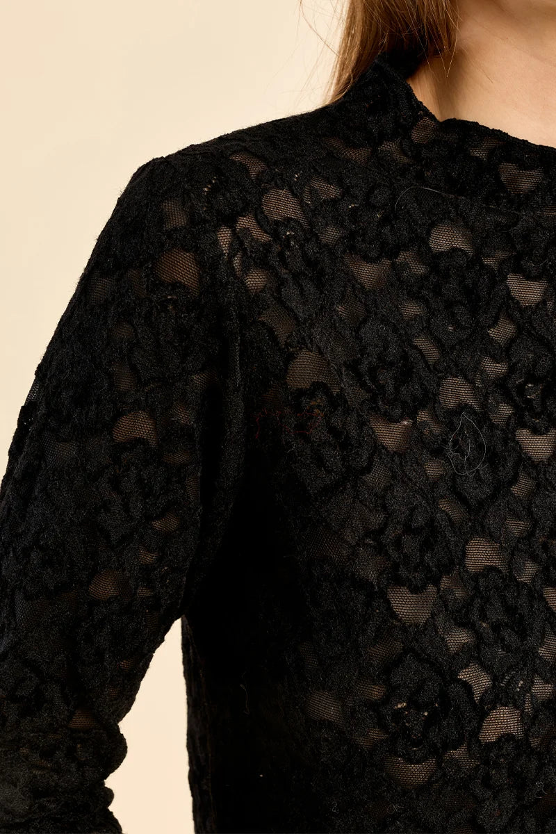 Luna Black Lace Top