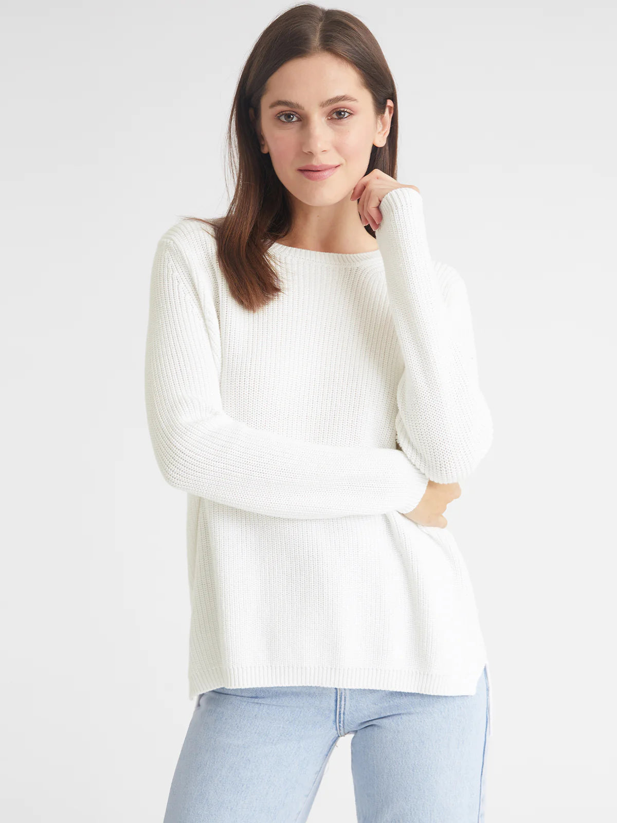 Emma Chalk Crewneck Sweater