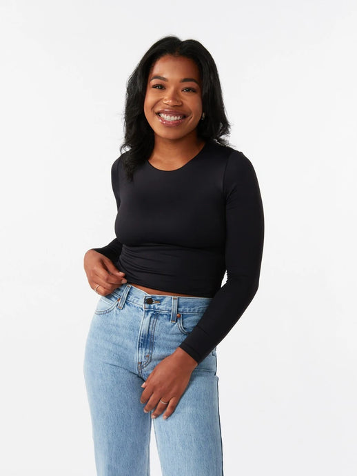Roxi Second Skin Black Crop Top