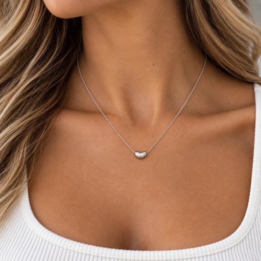 Bean Necklace - Silver