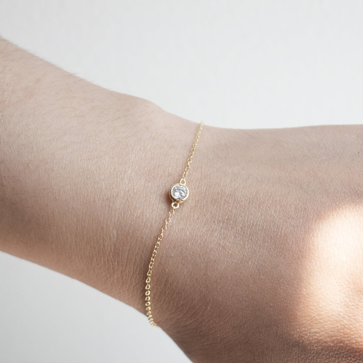 Single Bezel, CZ-5mm Bracelet